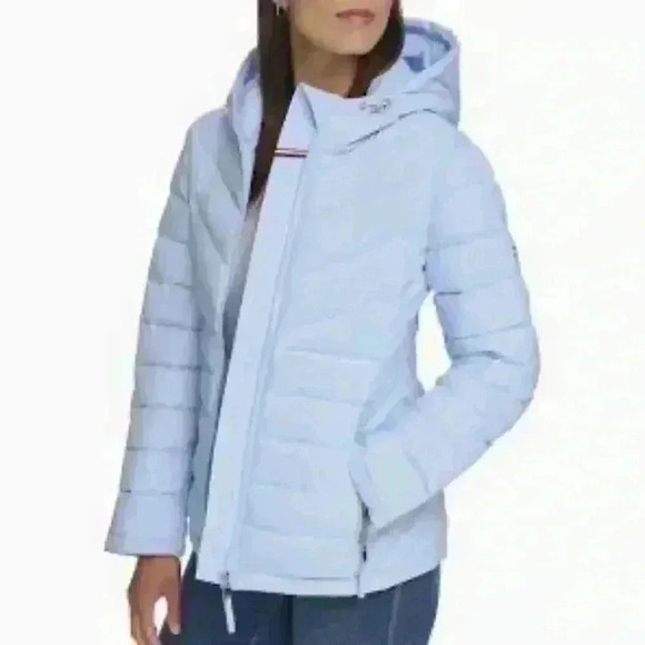 Light Blue Tommy Hilfiger Reflective Jacket - Picture 1 of 8